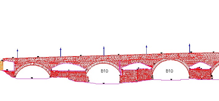 CAD bridge elevation drawing