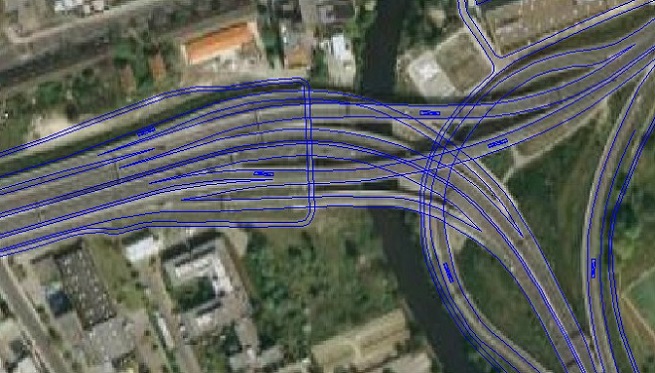Digitised road network captured in a GIS environment