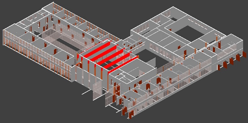 As-built BIM model created from surveyed data